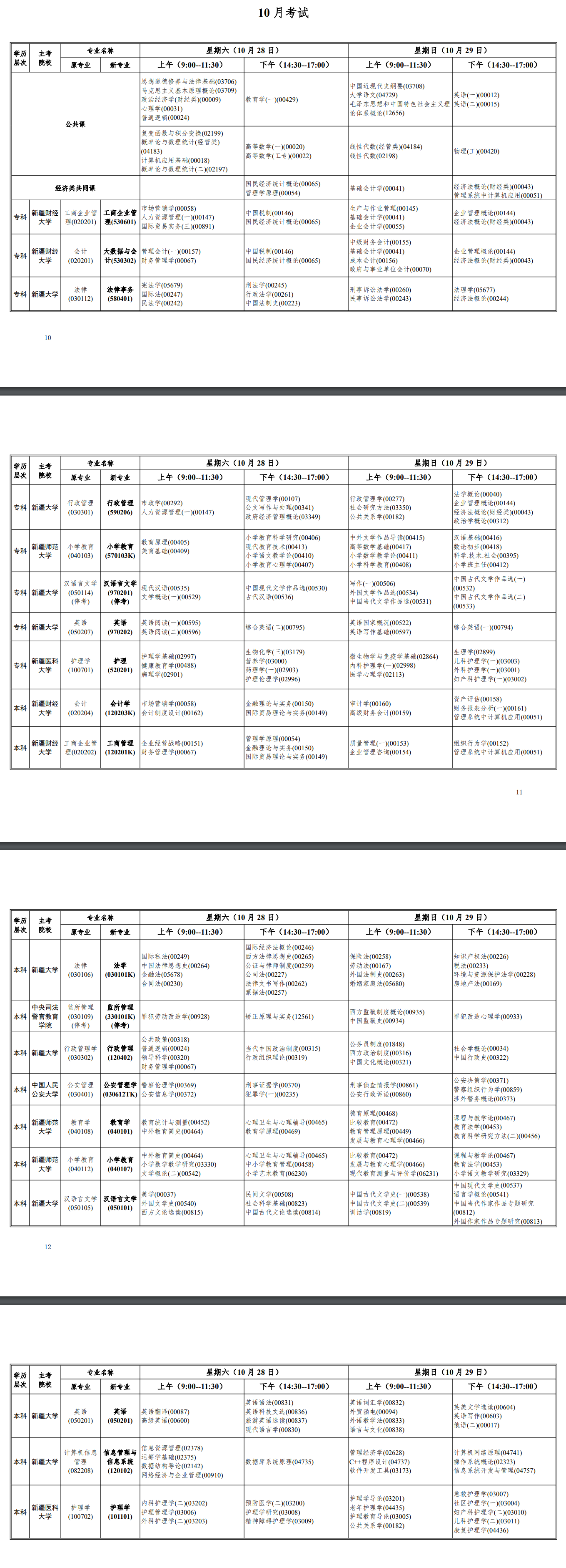 新疆2023 年全國高等教育自學(xué)考試報考簡章