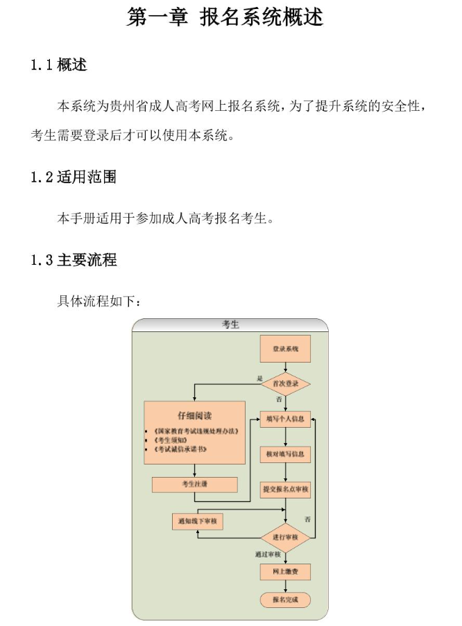 貴州省2024年成人高?？荚囌猩W(wǎng)上報(bào)名操作手冊(cè)