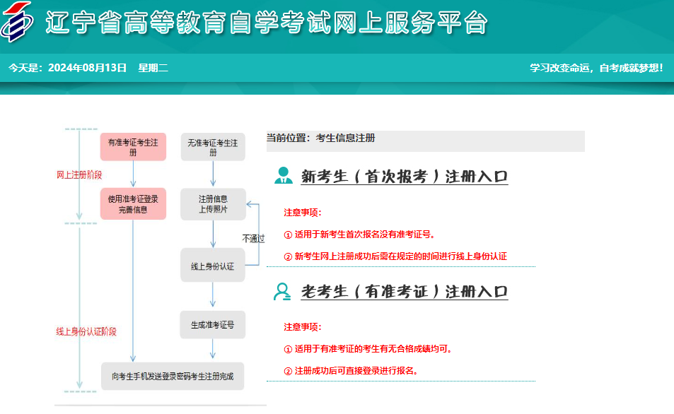 遼寧省2024年10月自考準考證打印時間：10月18日10:00起